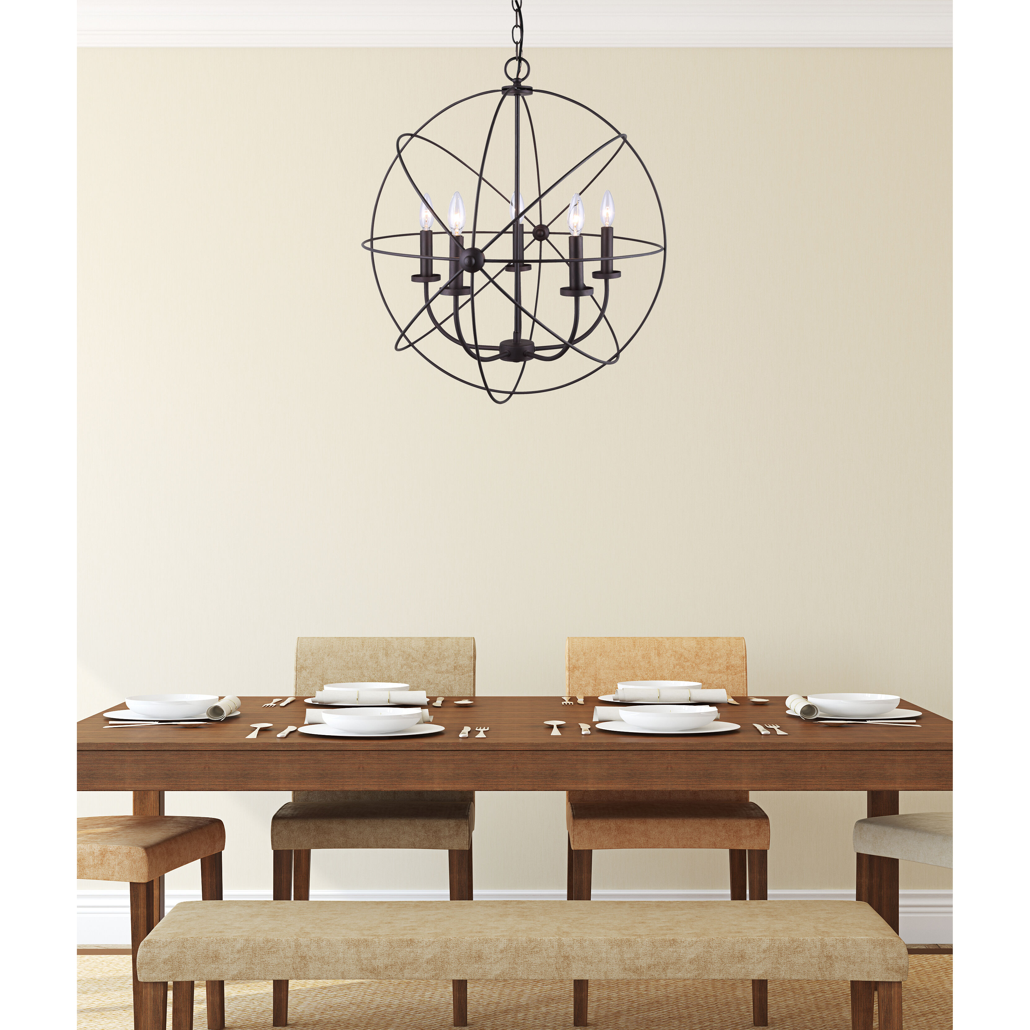 Madison 5 Light 25 inch Oil Rubbed Bronze Chandelier Ceiling Light