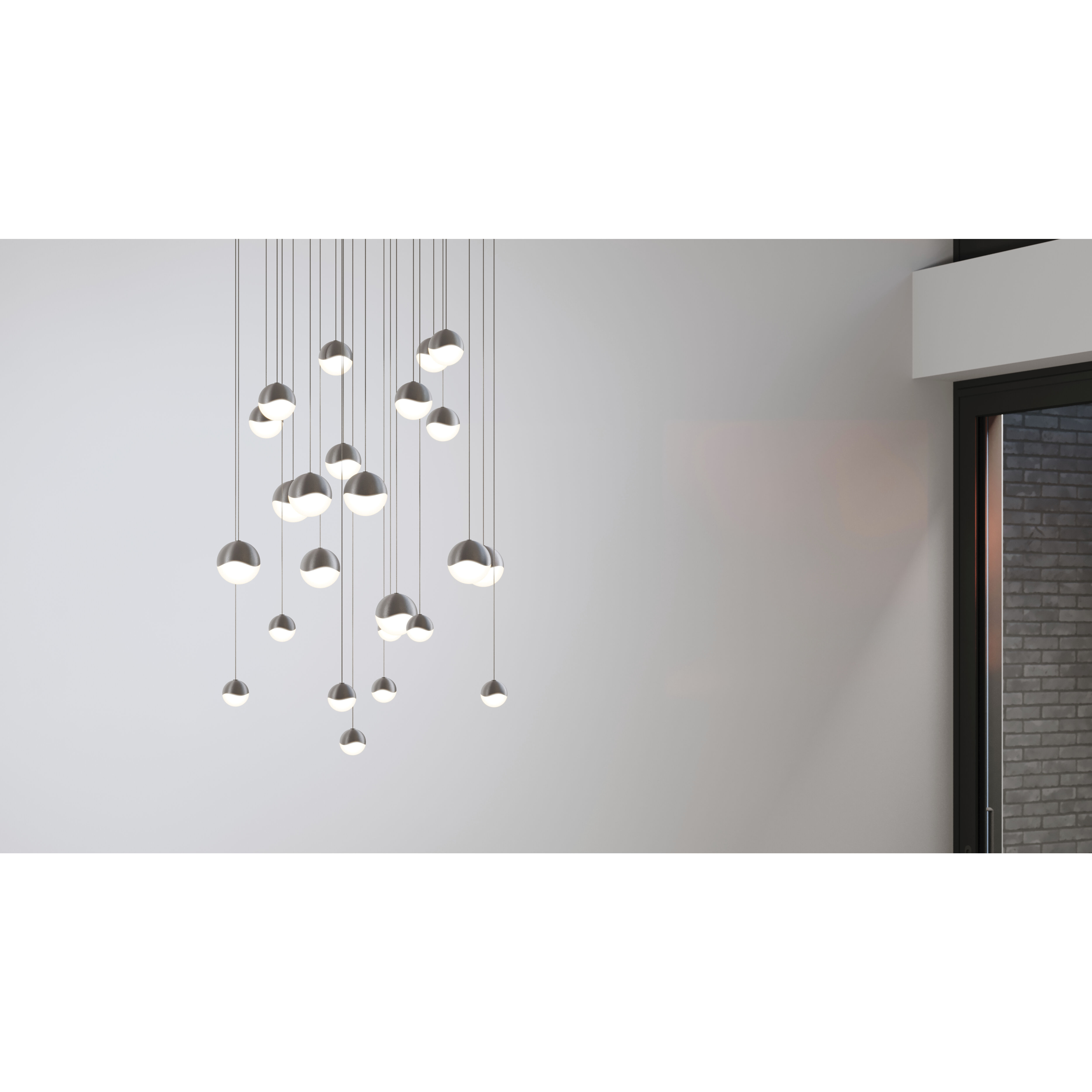 Grapes LED 27 inch Satin Nickel Cluster Pendant Ceiling Light in Assorted