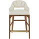 Inga 34 inch Morel Brown and Brushed Brass and Endurance Sand Counter Stool