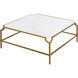 Blain 42 X 42 inch Antique Brass with White Coffee Table