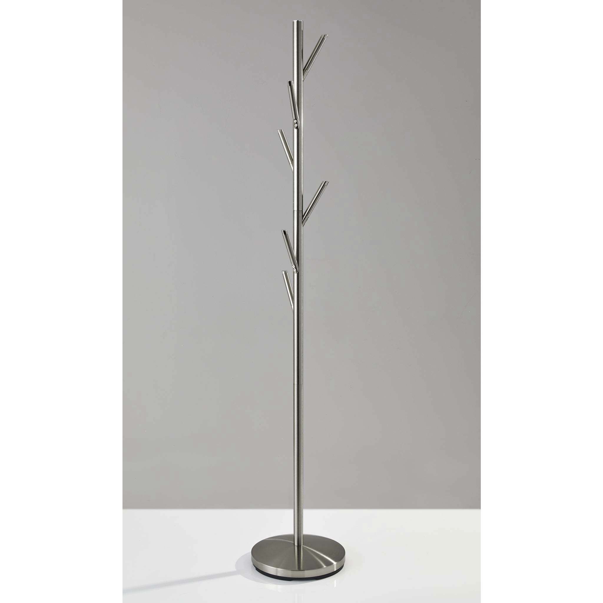 Evergreen 67 inch Satin Steel Coat Rack