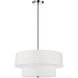 Everly 4 Light 20 inch Polished Chrome with White Pendant Ceiling Light