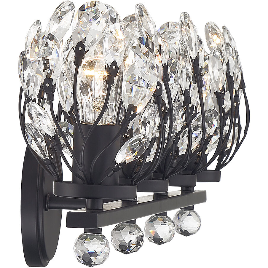 Moreno 4 Light 31 inch Black Bathroom Vanity Light Wall Light