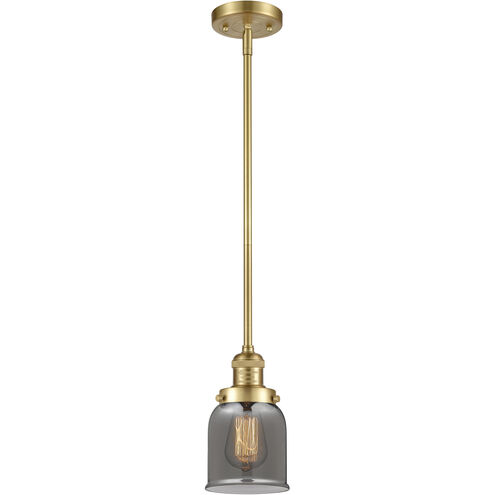 Franklin Restoration Bell 1 Light 5 inch Satin Gold Mini Pendant Ceiling Light in Incandescent, Plated Smoke, Franklin Restoration