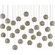 Giro 30 Light 54 inch Painted Silver/Nickel/Blue Multi-Drop Pendant Ceiling Light