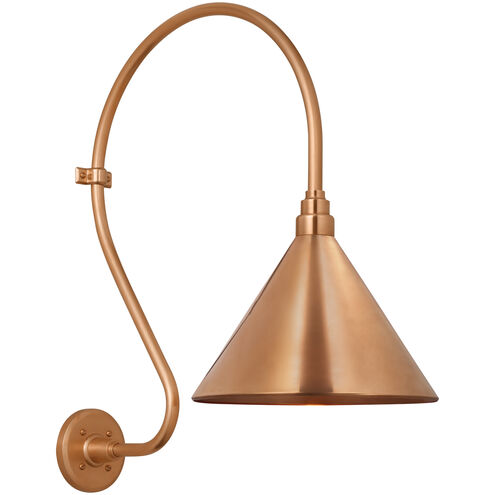 Thomas O'Brien Academy Barn Light LED 27 inch Soft Copper Larrabee Barn Light in 12.5" Soft Copper Conical Savannah Shade