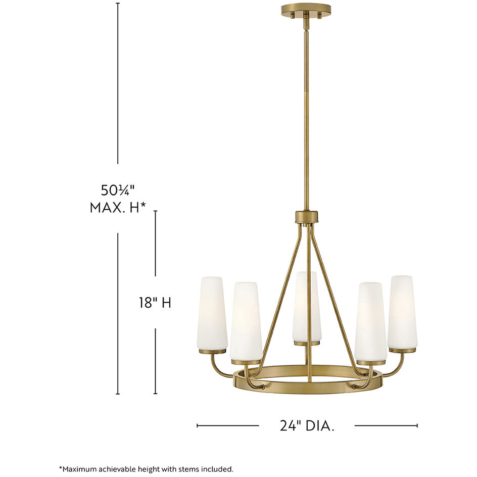 Selma 5 Light 24 inch Gold Chandelier Ceiling Light