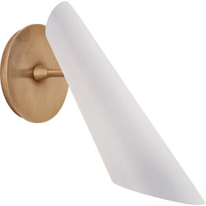 AERIN Franca LED 6 inch Hand-Rubbed Antique Brass Wall Sconce Wall Light in White
