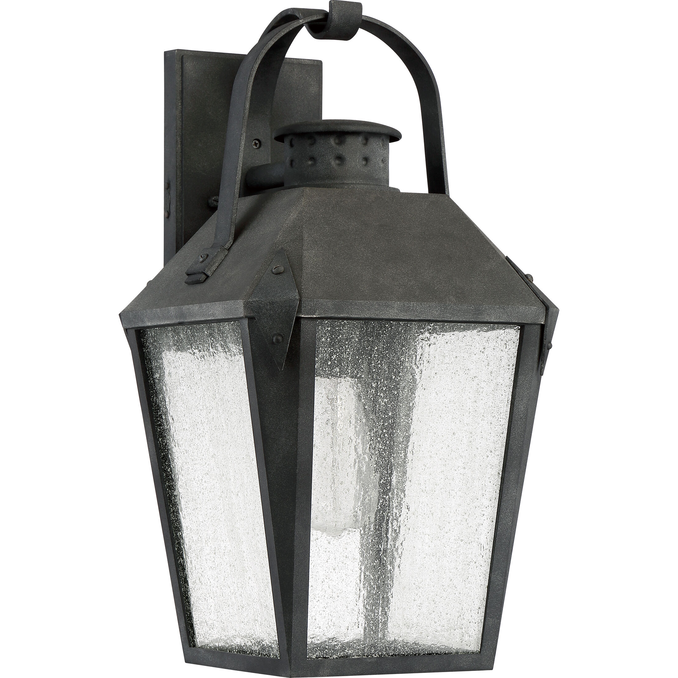 Carriage 1 Light 19 inch Mottled Black Outdoor Wall Lantern
