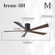 Atlas Irene-5H 60 inch Matte Black with Walnut Tone Blades Flush Mount Paddle Fan, Flush Mounted