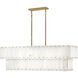 Simone LED 48 inch Burnished Gold Chandelier Ceiling Light in Alabaster, Linear & Oval