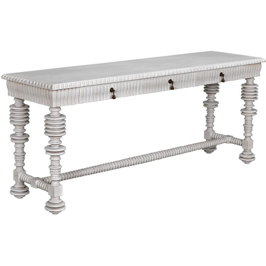 Portuguese 72.5 X 20.5 inch White Wash Console