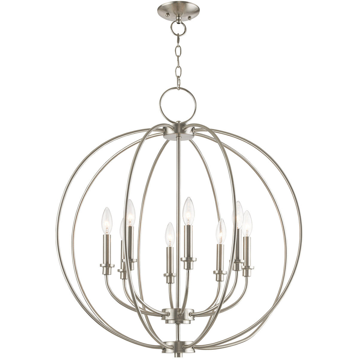 Milania 8 Light 28 inch Brushed Nickel Chandelier Ceiling Light