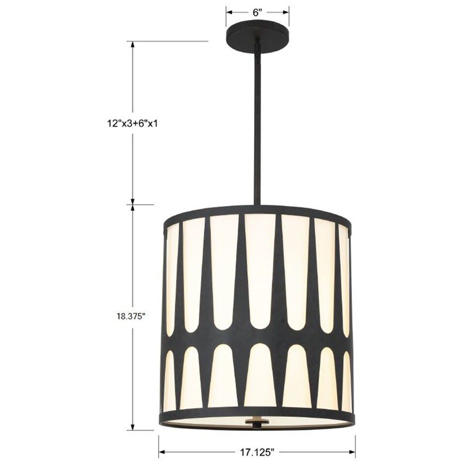 Royston Pendant Ceiling Light in Black