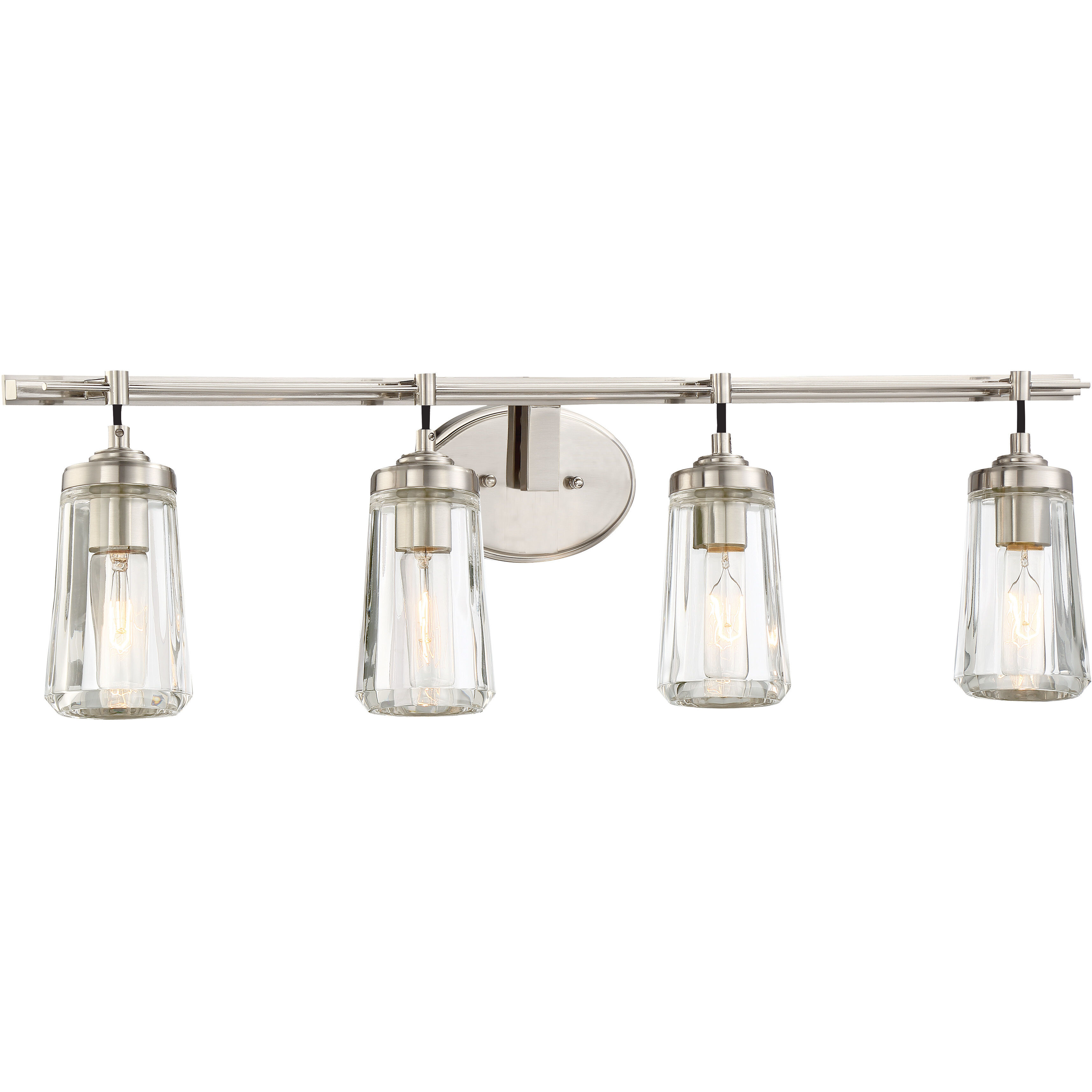 Poleis 4 Light 32 inch Brushed Nickel Bath Light Wall Light
