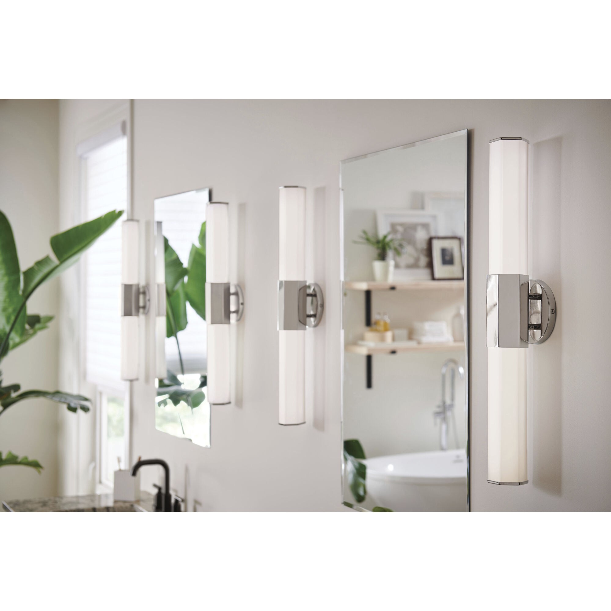 Facet LED 26 inch Polished Nickel Vanity Light Wall Light, Vertical