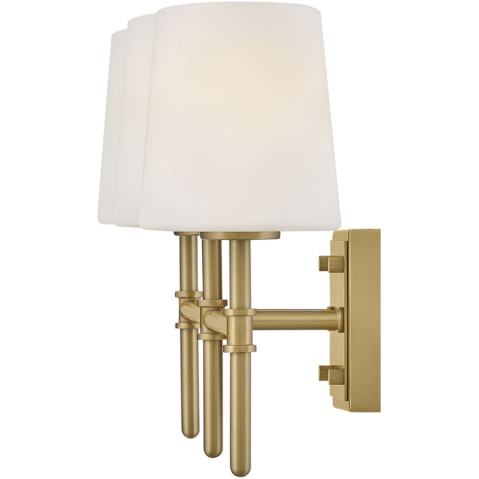 Saunders 3 Light 23 inch Lacquered Brass Bath Light Wall Light