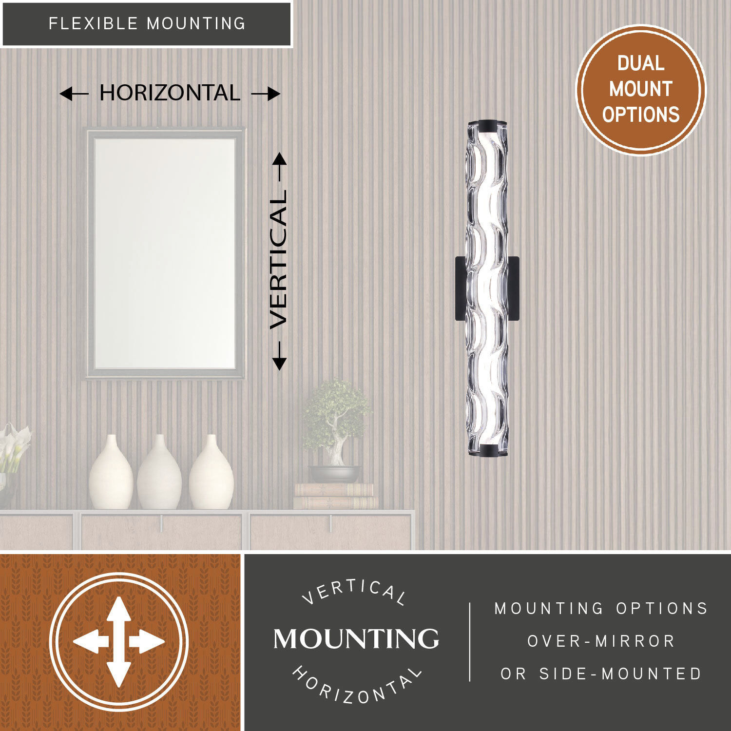 Marseille LED 24 inch Matte Black Bathroom Light Wall Light