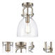 Restoration Newton LED 8 inch Brushed Satin Nickel Flush Mount Ceiling Light, Restoration