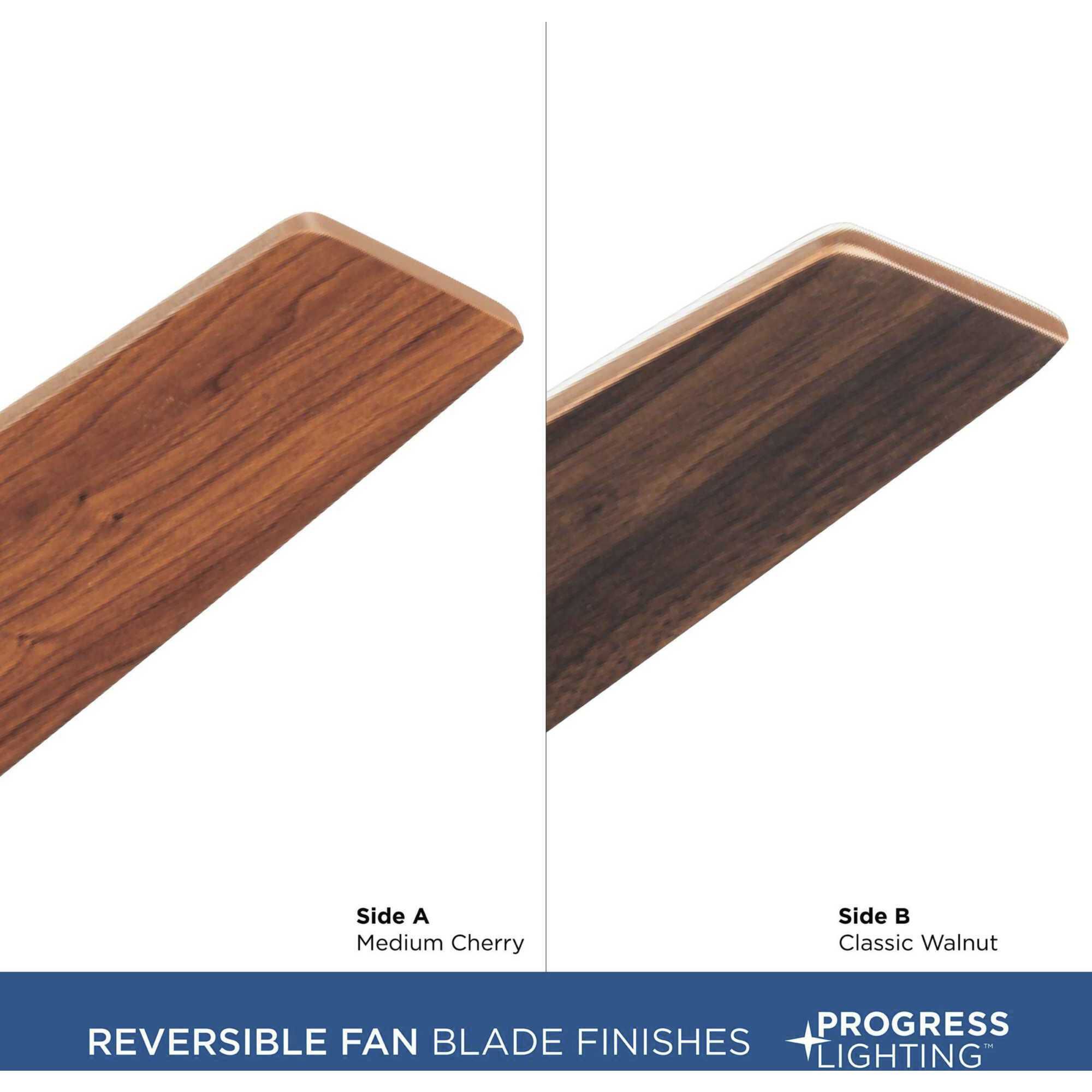 AirPro Signature Plus II 54 inch Antique Bronze with Medium Cherry/Classic Walnut Blades Ceiling Fan, Progress LED