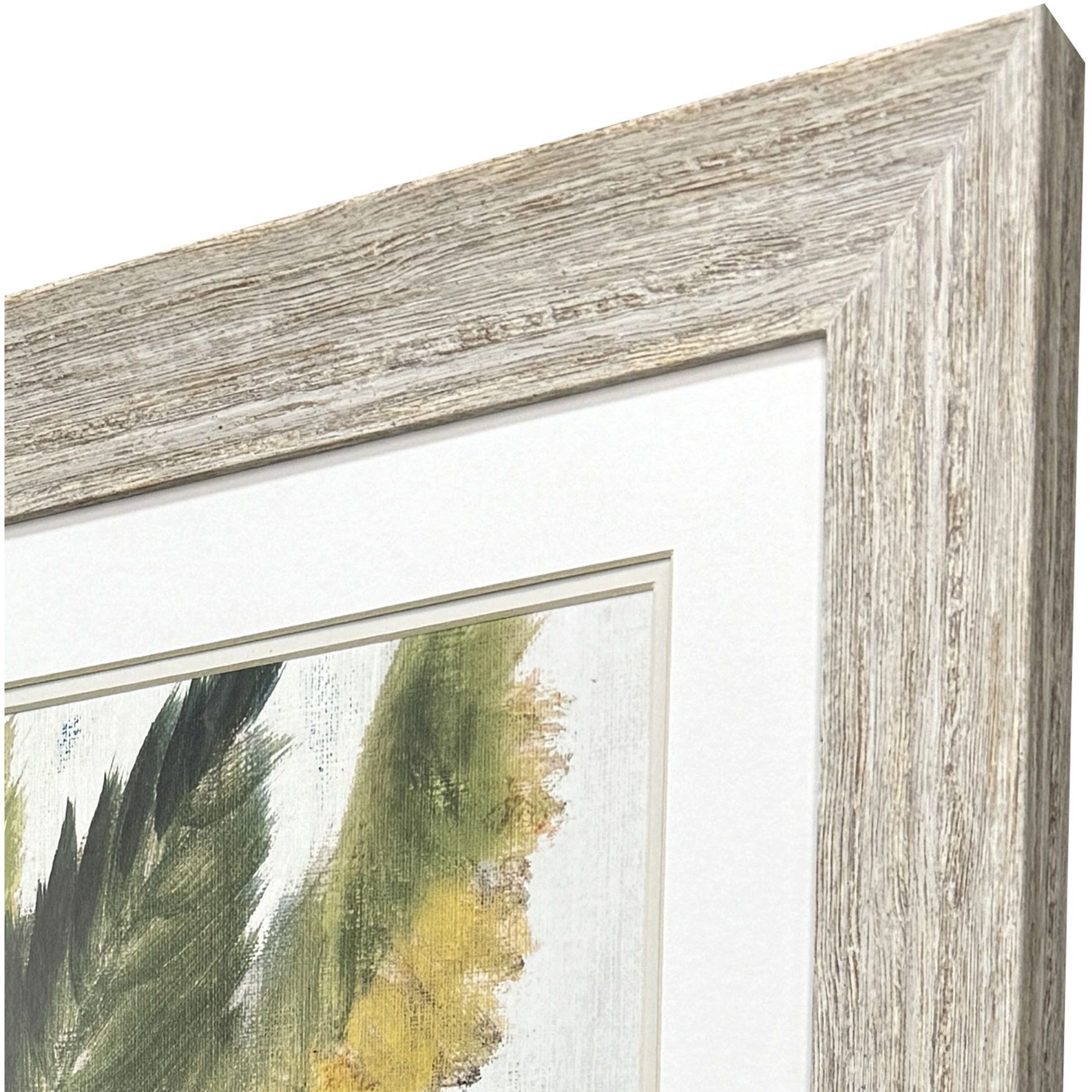 Oasis Palm Green and Turquoise and Yellow and Brown Framed Art, Propac