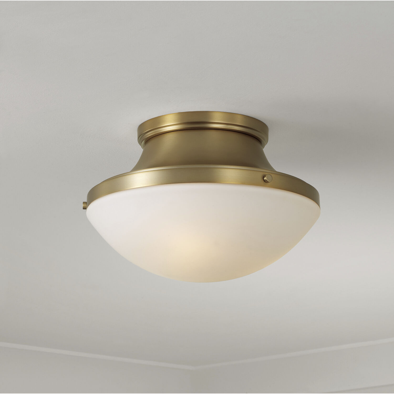 Arlo 3 Light 14 inch Aged Brass Flush Mount Ceiling Light