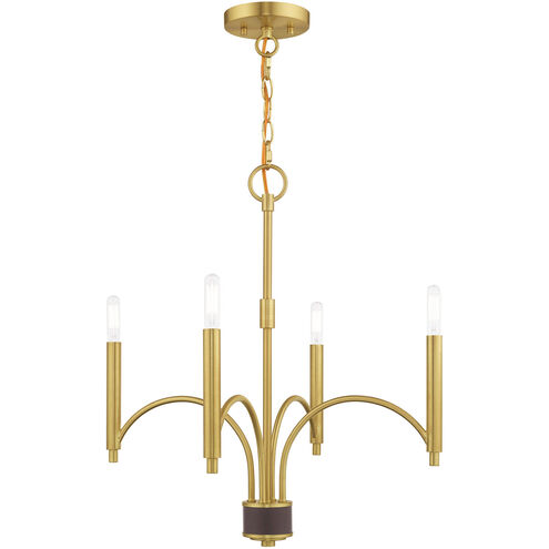 Wisteria 4 Light 20 inch Satin Brass Mini Chandelier Ceiling Light