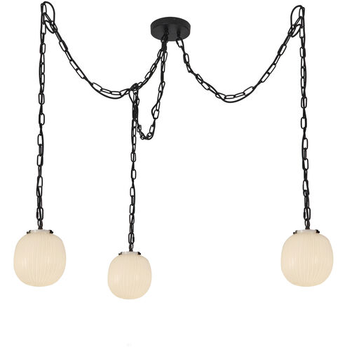 Alora Mood Cherise 3 Light 6.75 inch Matte Black Multi Pendant Ceiling Light
