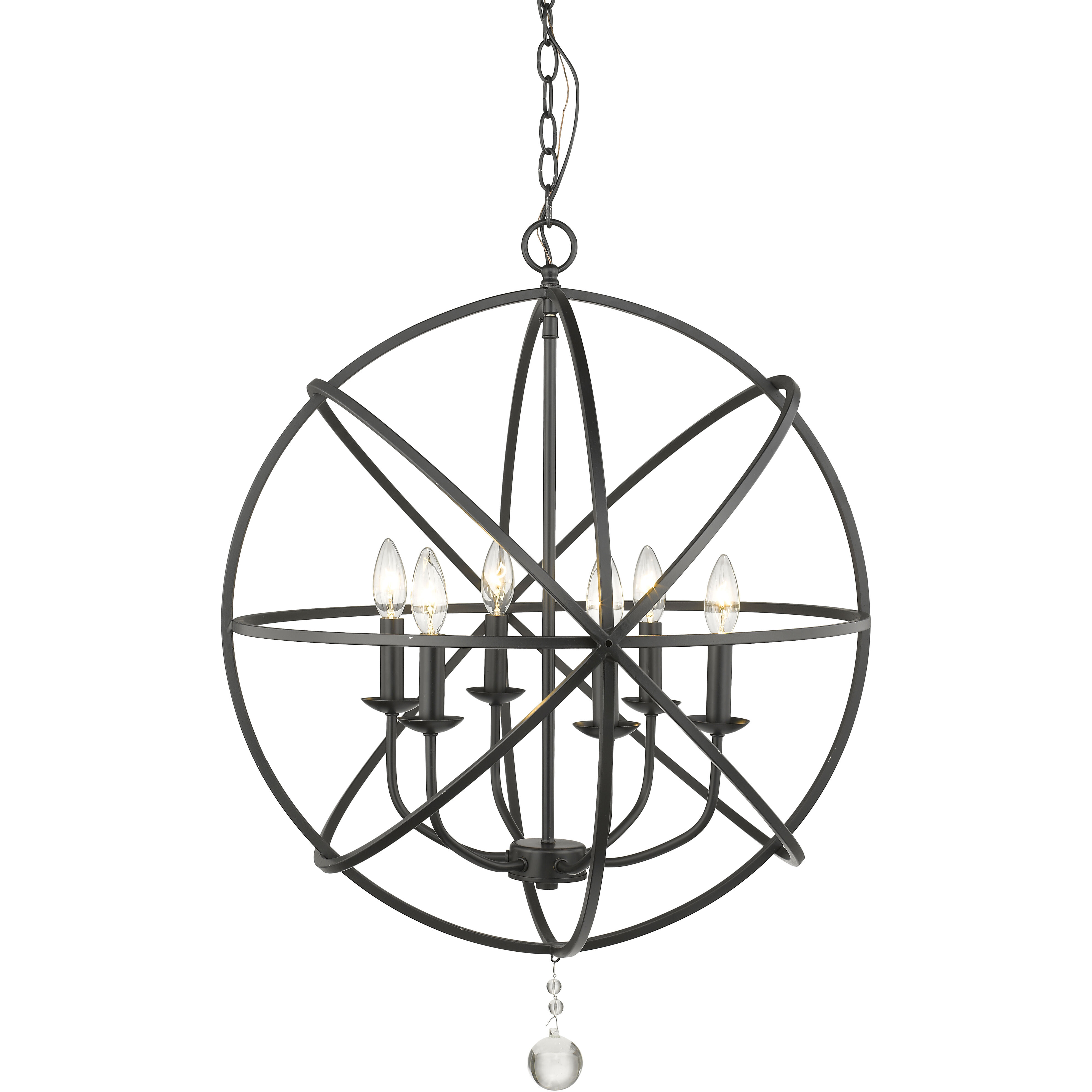 Tull 6 Light 24 inch Matte Black Chandelier Ceiling Light