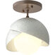 Brooklyn 1 Light 6 inch Natural Iron/Soft Gold Semi-Flush Ceiling Light