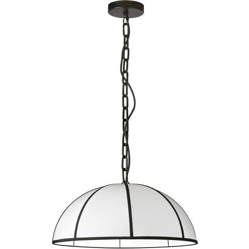 Portobello 1 Light 20 inch Matte Black with Black-White Pendant Ceiling Light