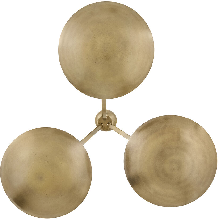 Glenn 3 Light 36 inch Heritage Brass with Gold Leaf Chandelier Ceiling Light