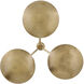 Glenn 3 Light 36 inch Heritage Brass with Gold Leaf Chandelier Ceiling Light