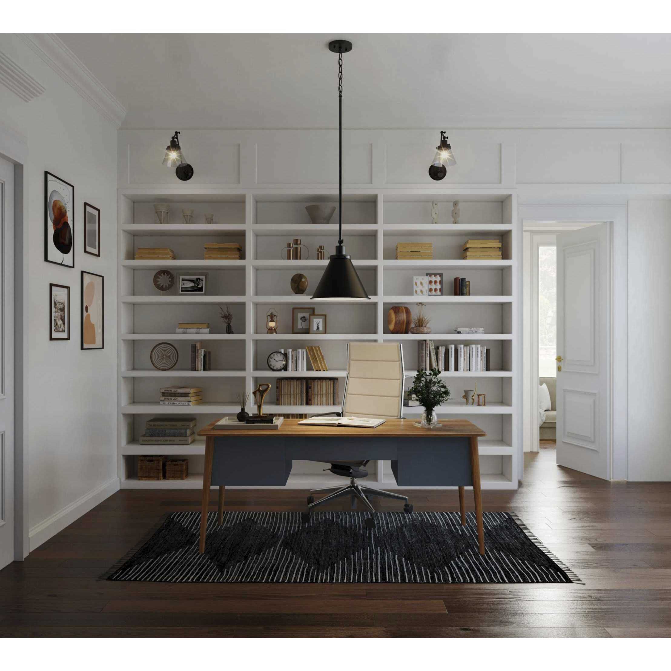 Hinton 18 inch 60.00 watt Matte Black Swing Arm Wall Light