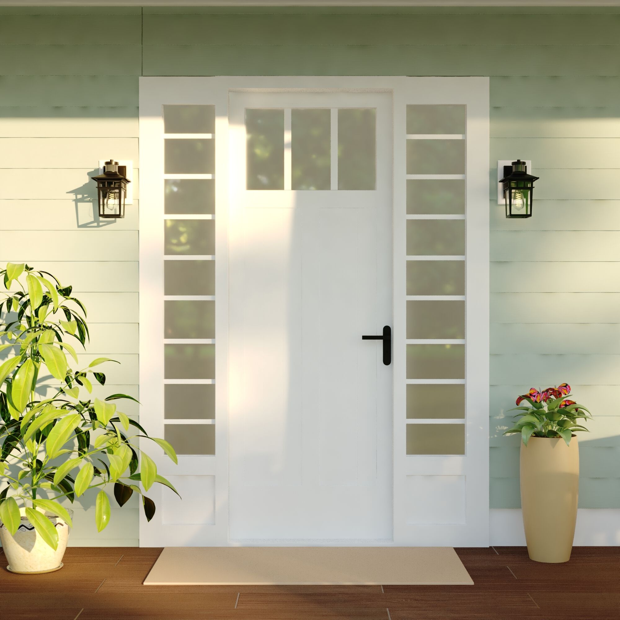 Ridge Textured Black Outdoor Motion Sensor