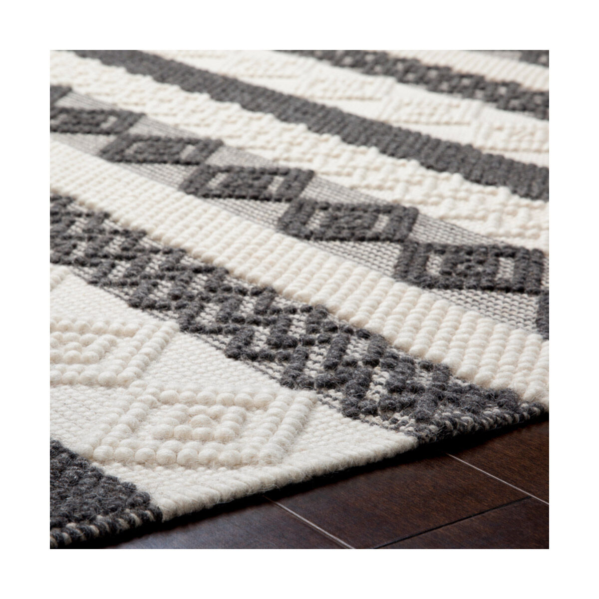 Hygge 60 X 36 inch Black Rug in 3 x 5, Rectangle