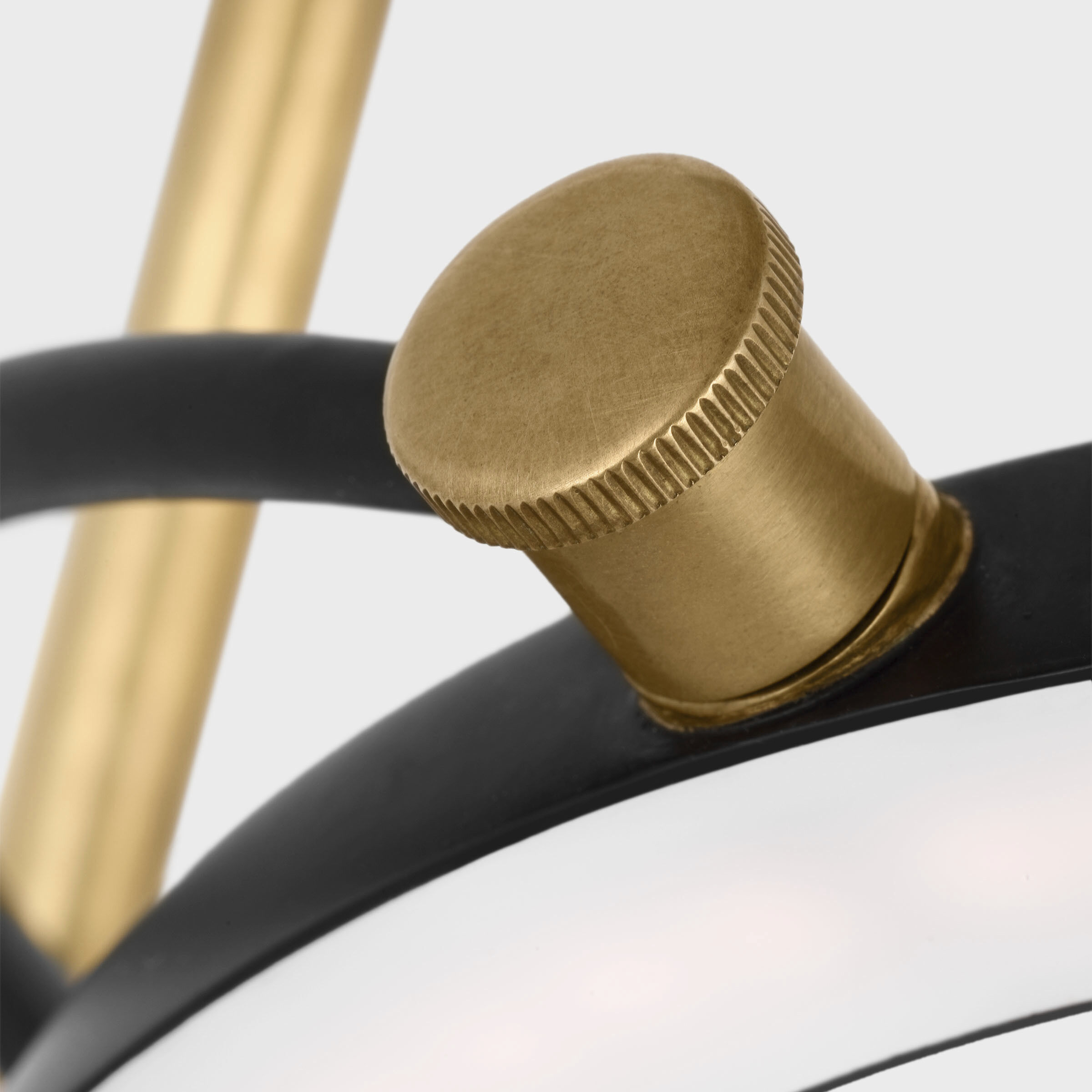 Ian K. Fowler Mistral 21 inch 10.00 watt Hand-Rubbed Antique Brass and Matte Black Ring Lamp Portable Light, Medium