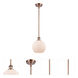 Ballston Athens LED 8 inch Antique Copper Pendant Ceiling Light in Matte White Glass, Ballston