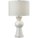 White Ceramic 28 inch 150.00 watt Gloss White with Clear Table Lamp Portable Light