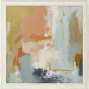 Vibrant Serenity Blue and Orange and Pink and Yellow Framed Art