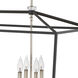 Stinson LED 34 inch Black with Polished Nickel Indoor Linear Chandelier Ceiling Light
