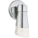 Fusion Collection - Lugano Family 1 Light 4.75 inch Polished Chrome and Ribbed Clear ADA Wall Sconce Wall Light, EVOLV