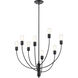 Hatton 8 Light 30.25 inch Black Chandelier 1 Tier Large Ceiling Light, 1 Tier Large