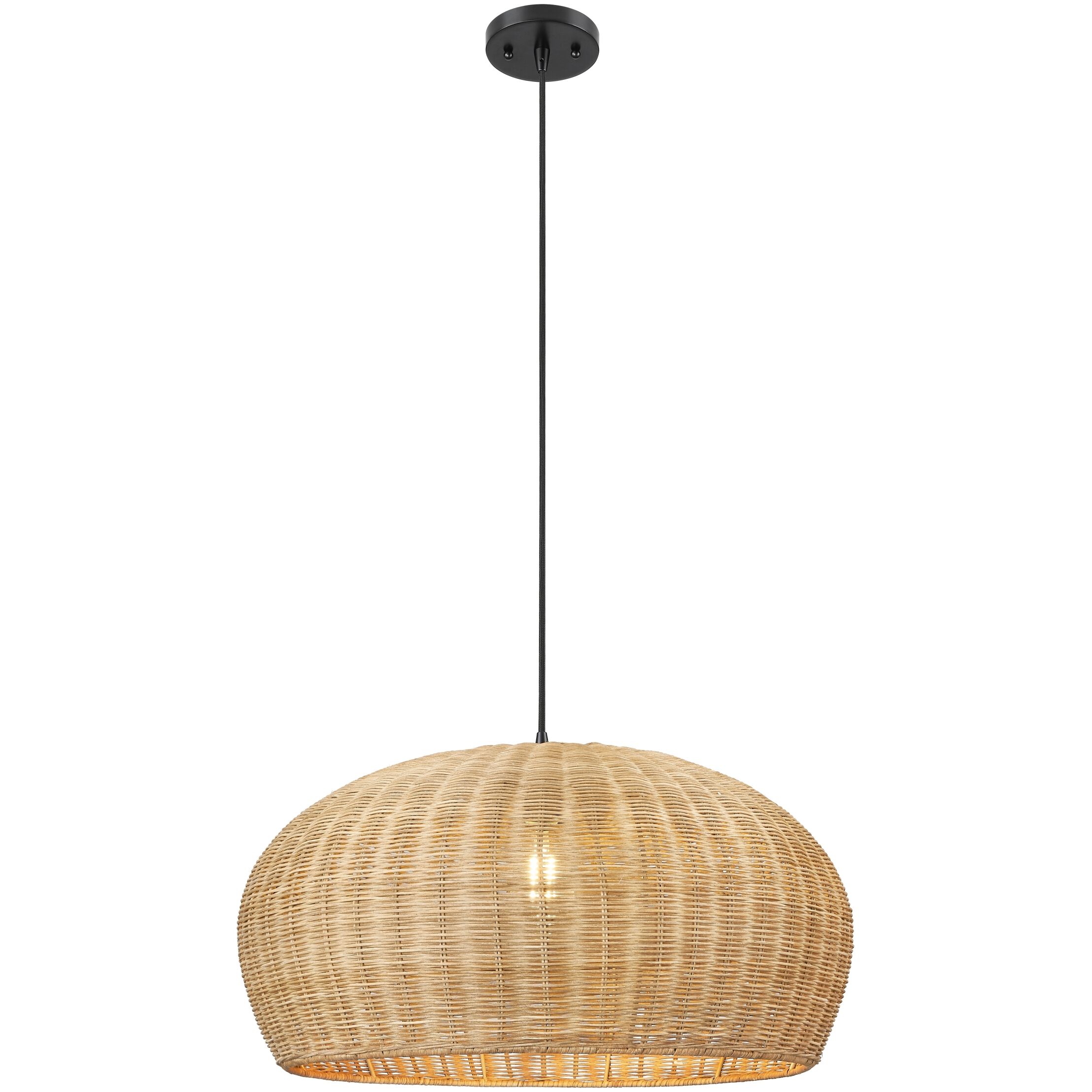 Oasis 1 Light 22 inch Matte Black Pendant Ceiling Light