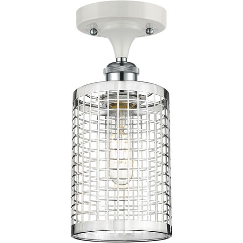 Nestbrook 1 Light 5 inch White and Polished Chrome Semi-Flush Mount Ceiling Light