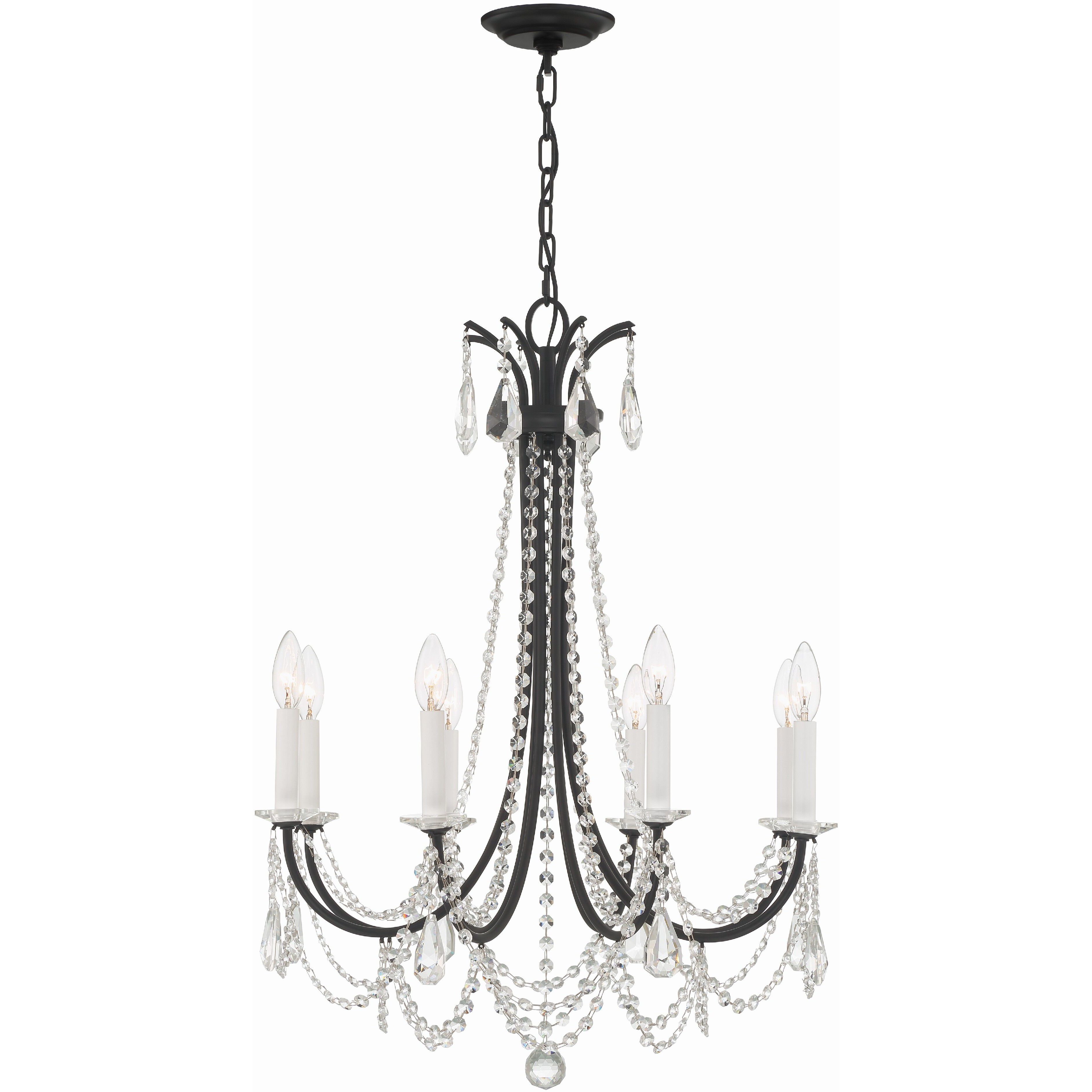 Karrington 8 Light 26 inch Matte Black Chandelier Ceiling Light