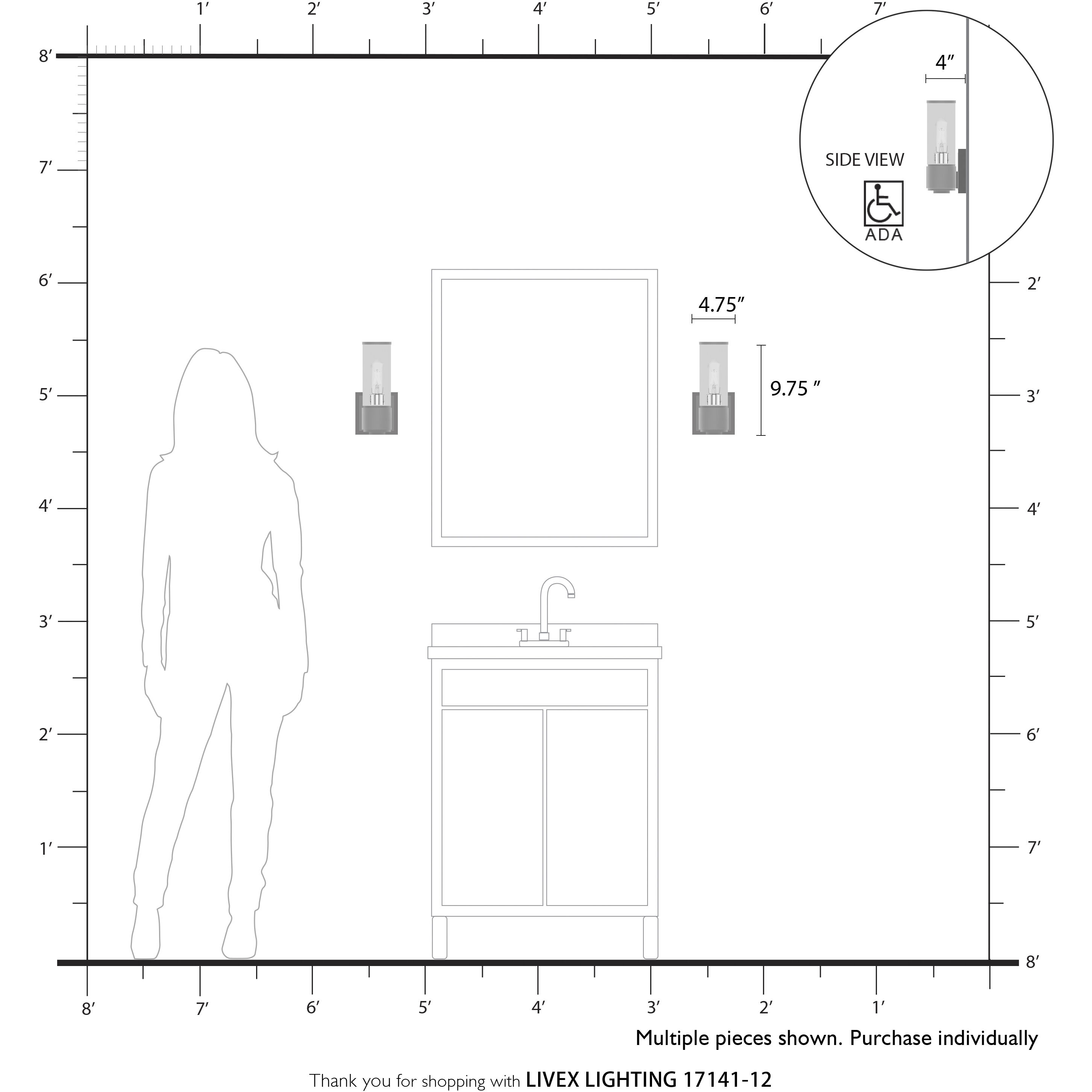 Quincy 1 Light 4.75 inch Satin Brass ADA Wall Sconce Wall Light