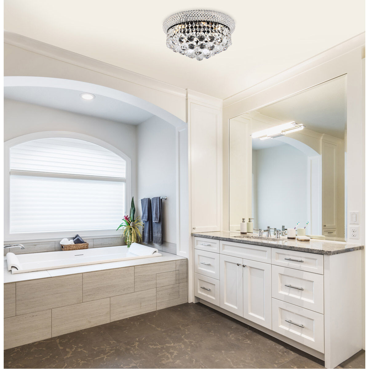 Primo 6 Light 14 inch Black and Clear Flush Mount Ceiling Light