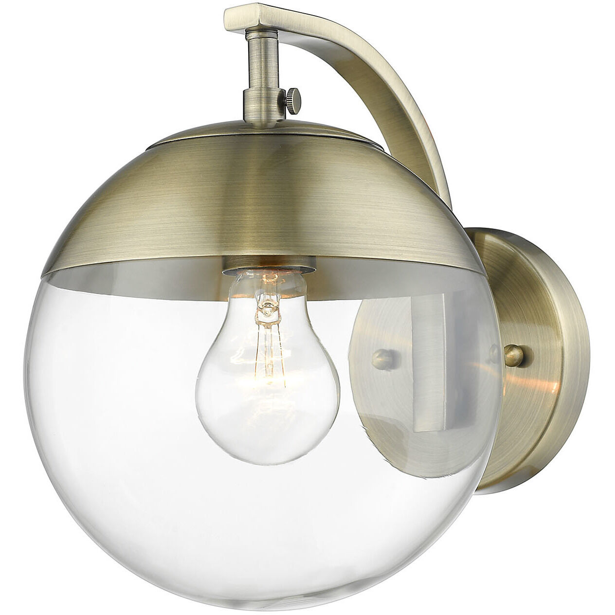 Dixon 1 Light 7.75 inch Aged Brass Wall Sconce Wall Light, Damp