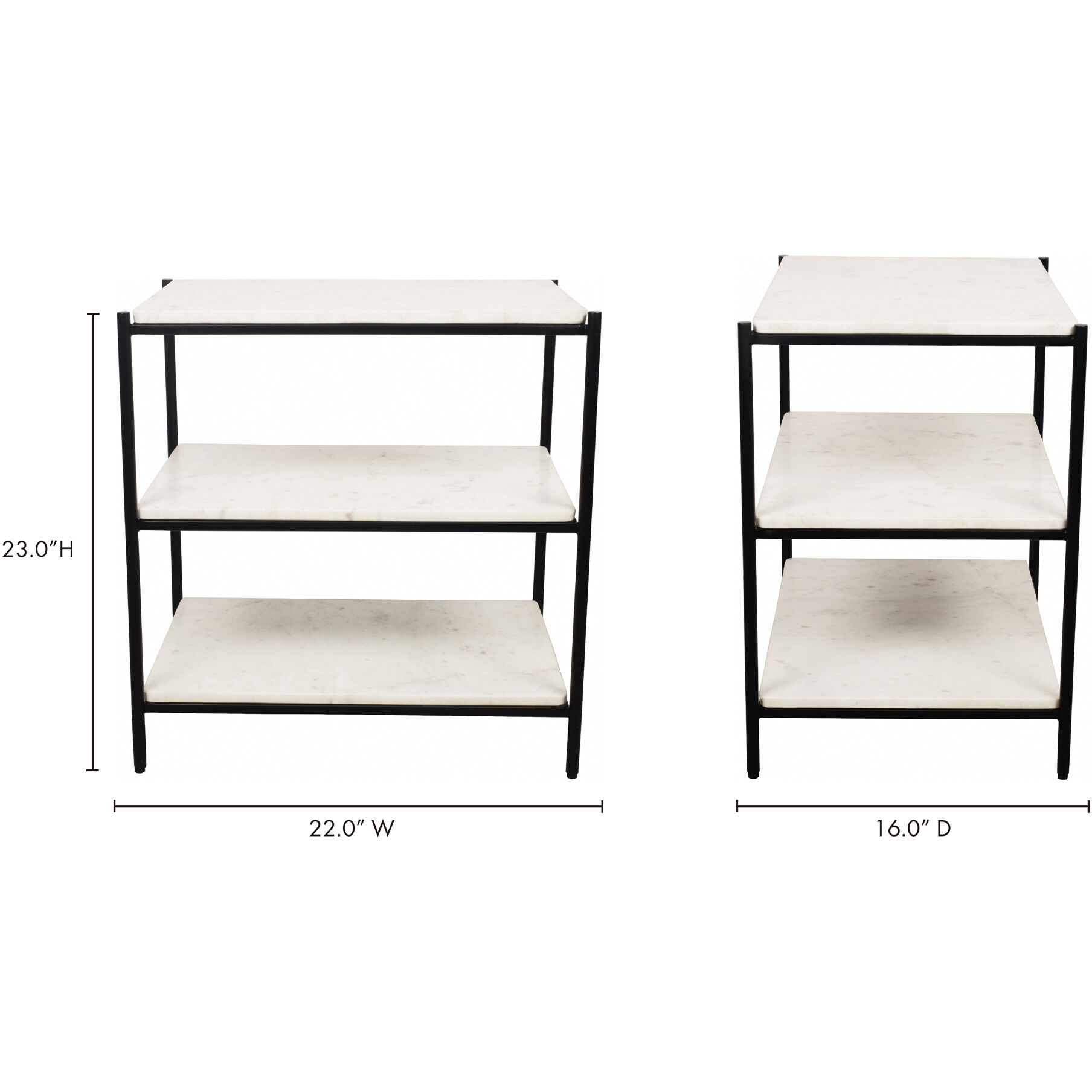 Trine 23 X 22 inch White Nightstand